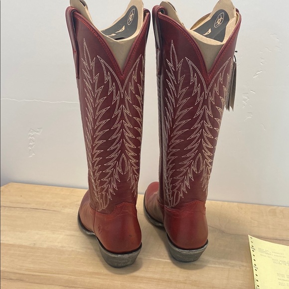 Red Leather Cowboy Boots by Ariat - Picture 2 of 5